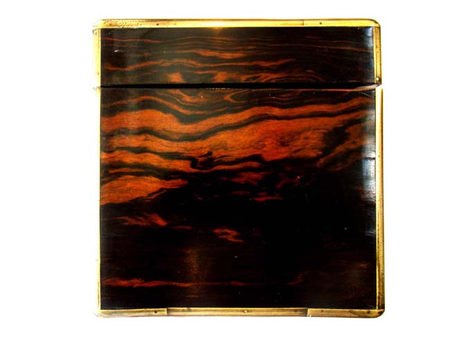 A beautiful antique brass mounted coromandel wood tea caddy box with its' original interior circa 1825 — image 8
